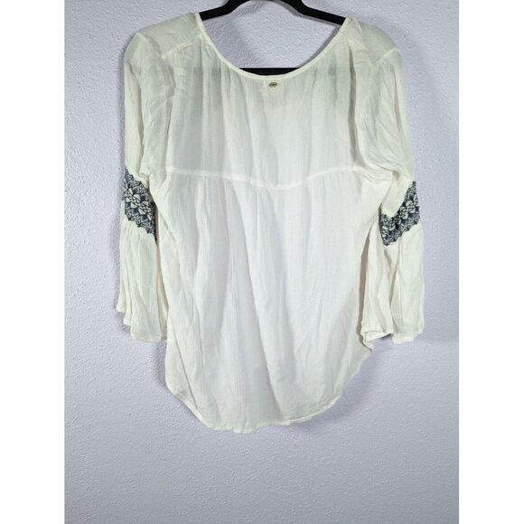 NWOT O'Neill Womens Embroidered Top Boho Peasant Festival Comfort  L - Picture 4 of 6